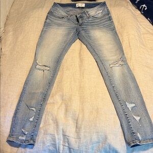 Buckle Women's Skinny Jeans - Light Blue